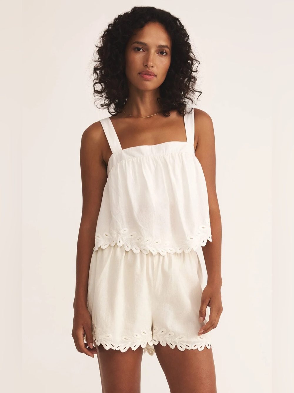🆕 Z SUPPLY Annecy White Eyelet Embroidered Cotton Tank NWT SZ MED